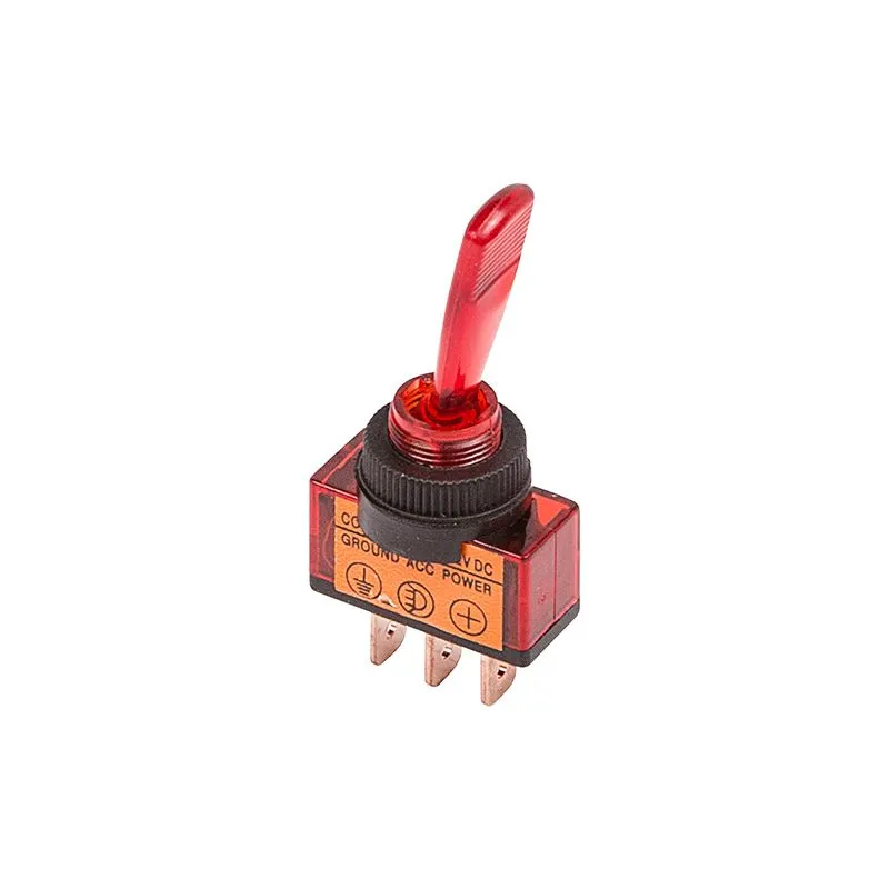 Тумблер 12V 20А (3c) ON-OFF однополюсный  с красной подсветкой  (ASW-13D)  REXANT (в упак. 1шт.) - Фото 4