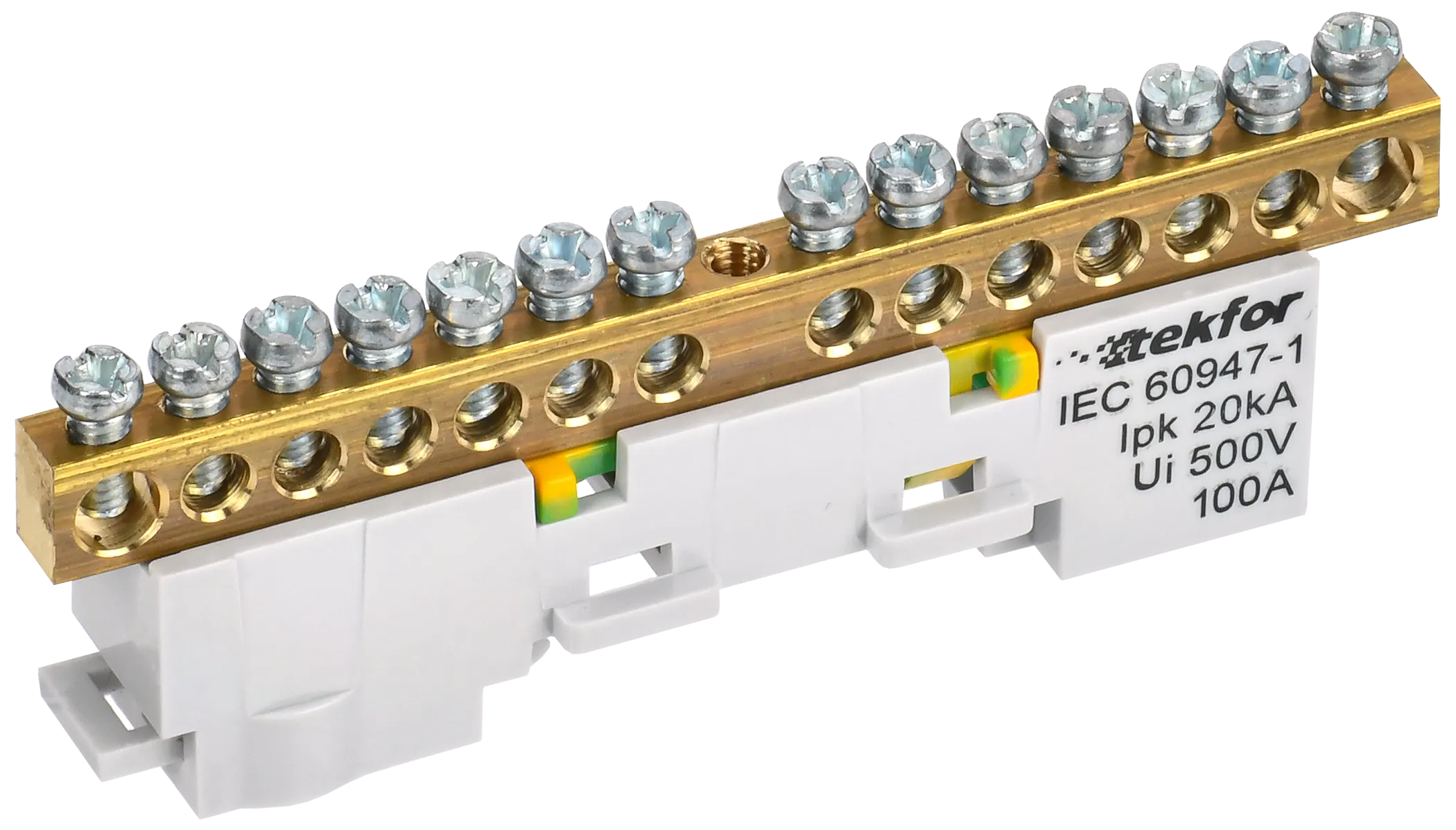 TEKFOR Шина PE "земля" неизолированная на универсальном держателе 6х9-14-Ж IEK