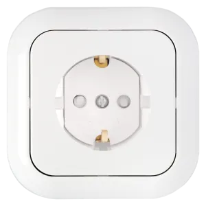 Розетка штепсельная с заземляющим контактом и шторками скрытой установки РС16-253 64BY