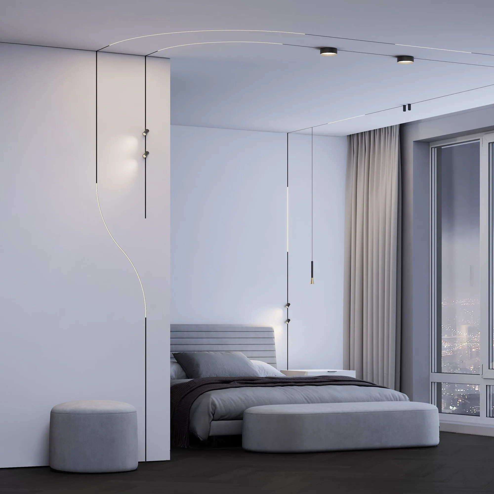 Mini Magnetic Шинопровод накладной (черный) Ø600 мм - Фото 9