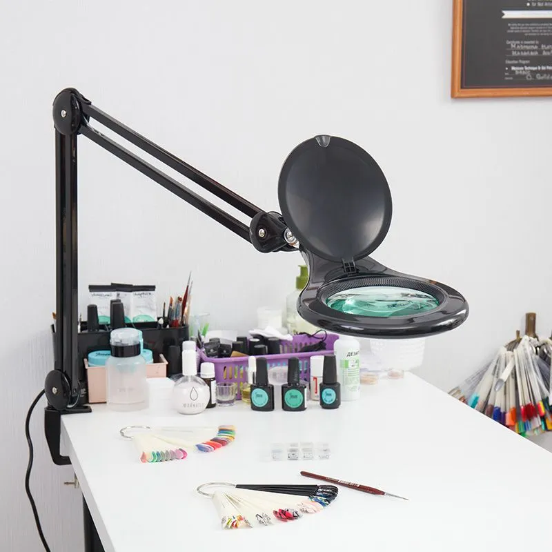 Лупа на струбцине круглая 5D с подсветкой 56 SMD LED, ø127мм, черная REXANT - Фото 2