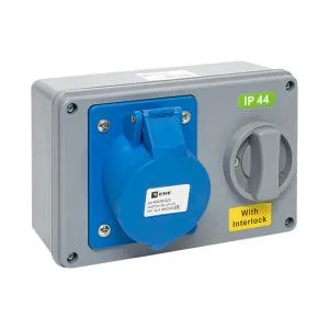Роз. с блокировкой и выключателем 1423 2Р+РЕ 32А 220В IP44 EKF 