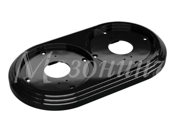 Рамка двухместная пластиковая, 163x92x14 мм, цвет - черный, серия УСАДЬБА, ТМ МЕЗОНИНЪ