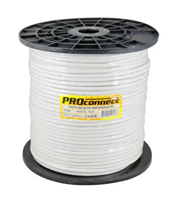 Кабель КВК-В-2+2x0,50 мм² (Cu/CCA) (96) белый, 200 м, PROconnect - Фото 2
