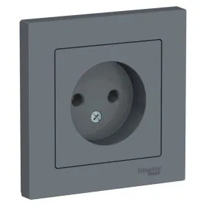 Розетка 1-м СП AtlasDesign 16А IP20 без заземл. в сборе грифель SE ATN000740 1240410