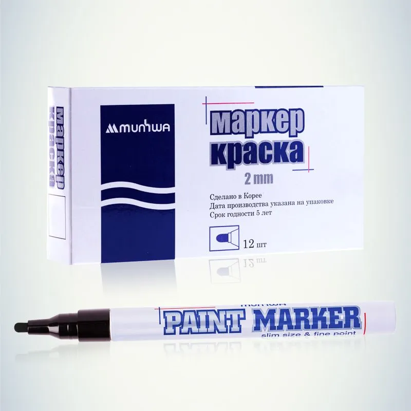Маркер-краска Slim 2мм, нитрооснова, черный MunHwa - Фото 3