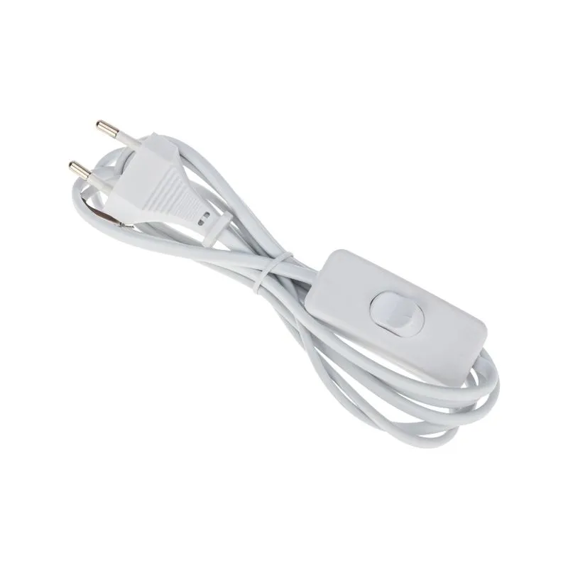 Шнур сетевой с выключателем 2х0,75 мм² 1,8м белый REXANT