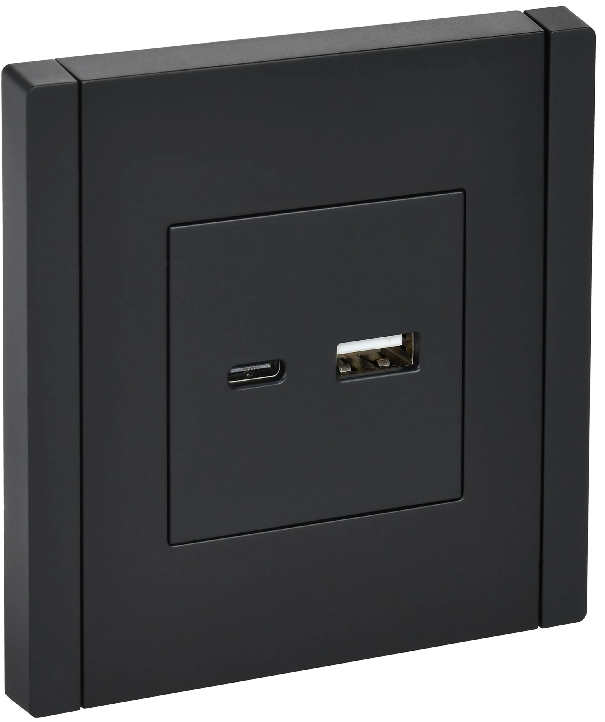FORTE&PIANO Розетка USB A+C 18Вт FP151 черный IEK FP-U22-018-K02