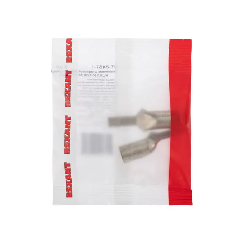 Наконечник штифтовой медный луженый НШМЛ 50-7х20 (50 мм² - Ø7мм) (в упак. 2 шт.) REXANT - Фото 3