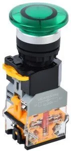 Кнопка D8-11MD "Грибок" d=22мм 1з+1р с подсветкой зеленая IEK BBG30-11MD-3-12-K06