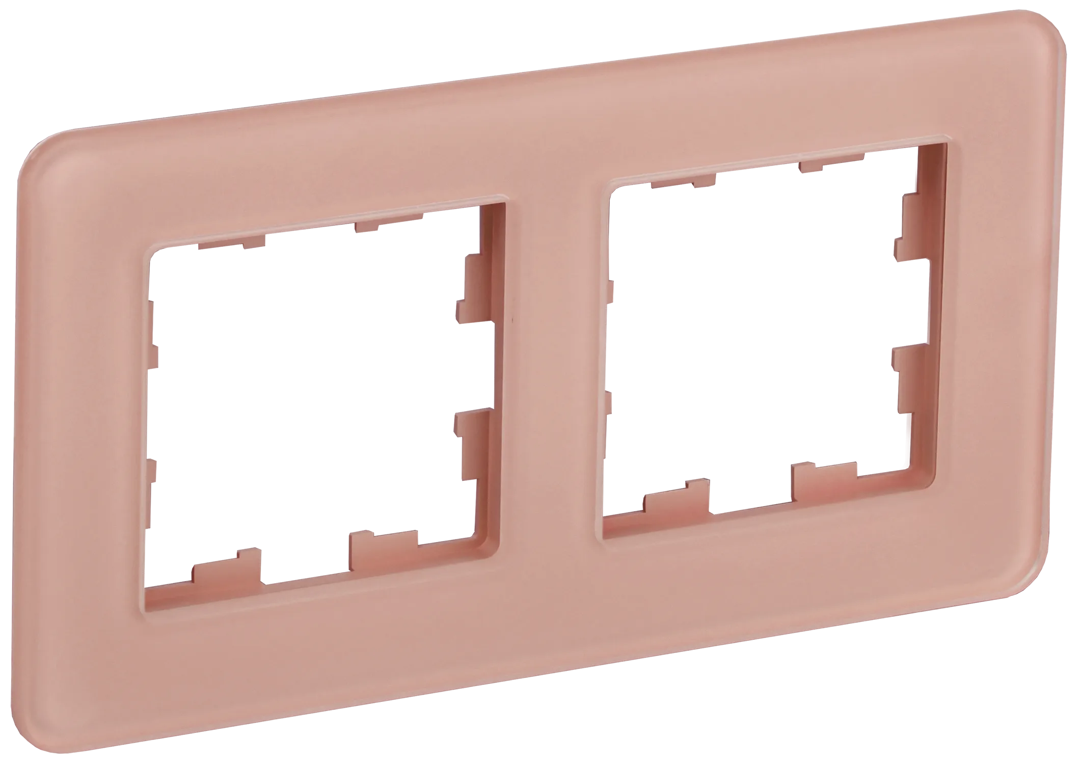 BRITE Рамка 2-местная РУ-2-2-Бр стекло дымчатый RE IEK