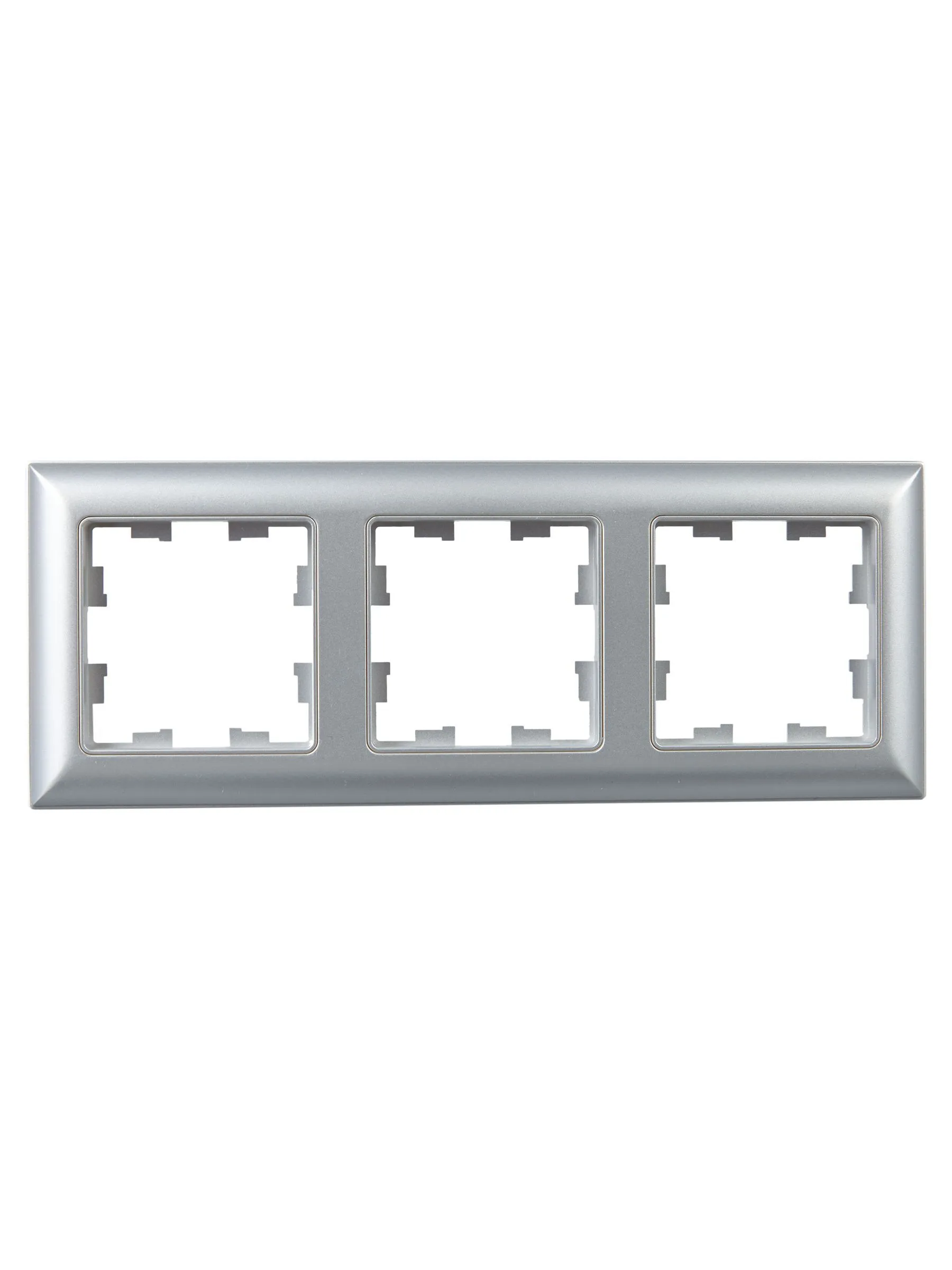 BRITE Рамка 3-местная РУ-3-Бр алюминий/алюминий IEK - Фото 3