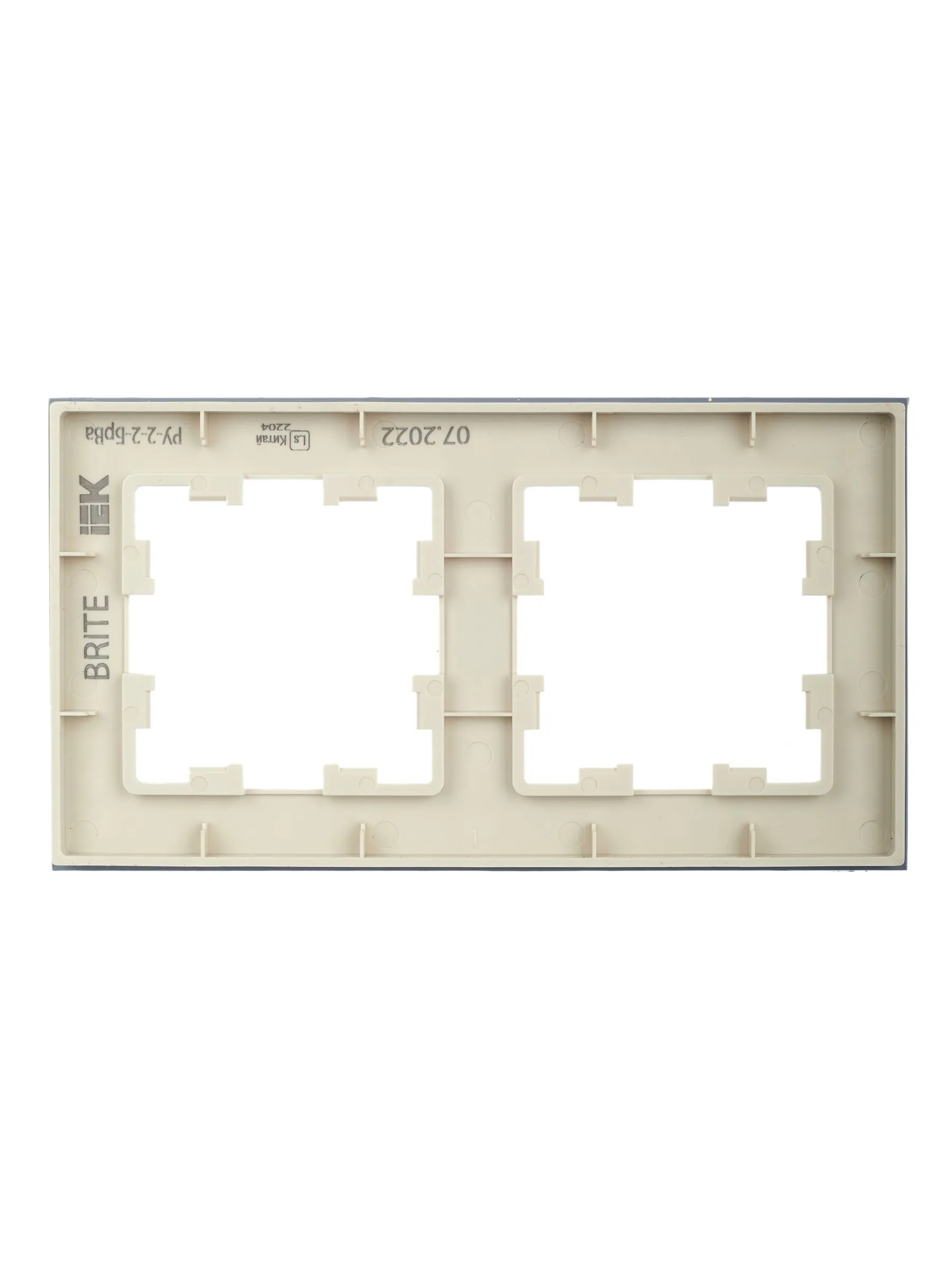 BRITE Рамка 2 -местная РУ-2-2-БрВа стекло ванильный IEK - Фото 4