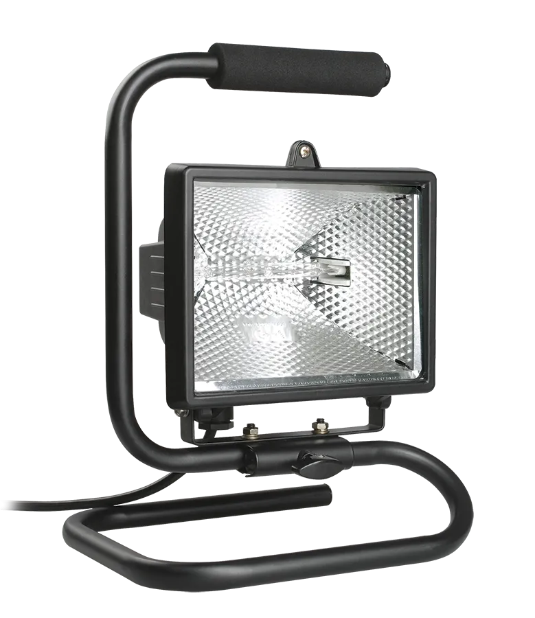 Прожектор галогенный ИО500П (переноска) IP54 черный IEK LPI03-1-0500-K02