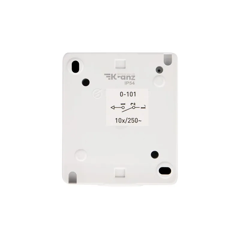 Выключатель одноклавишный INDUSTRIAL IP54 о/у, белый KRANZ - Фото 4