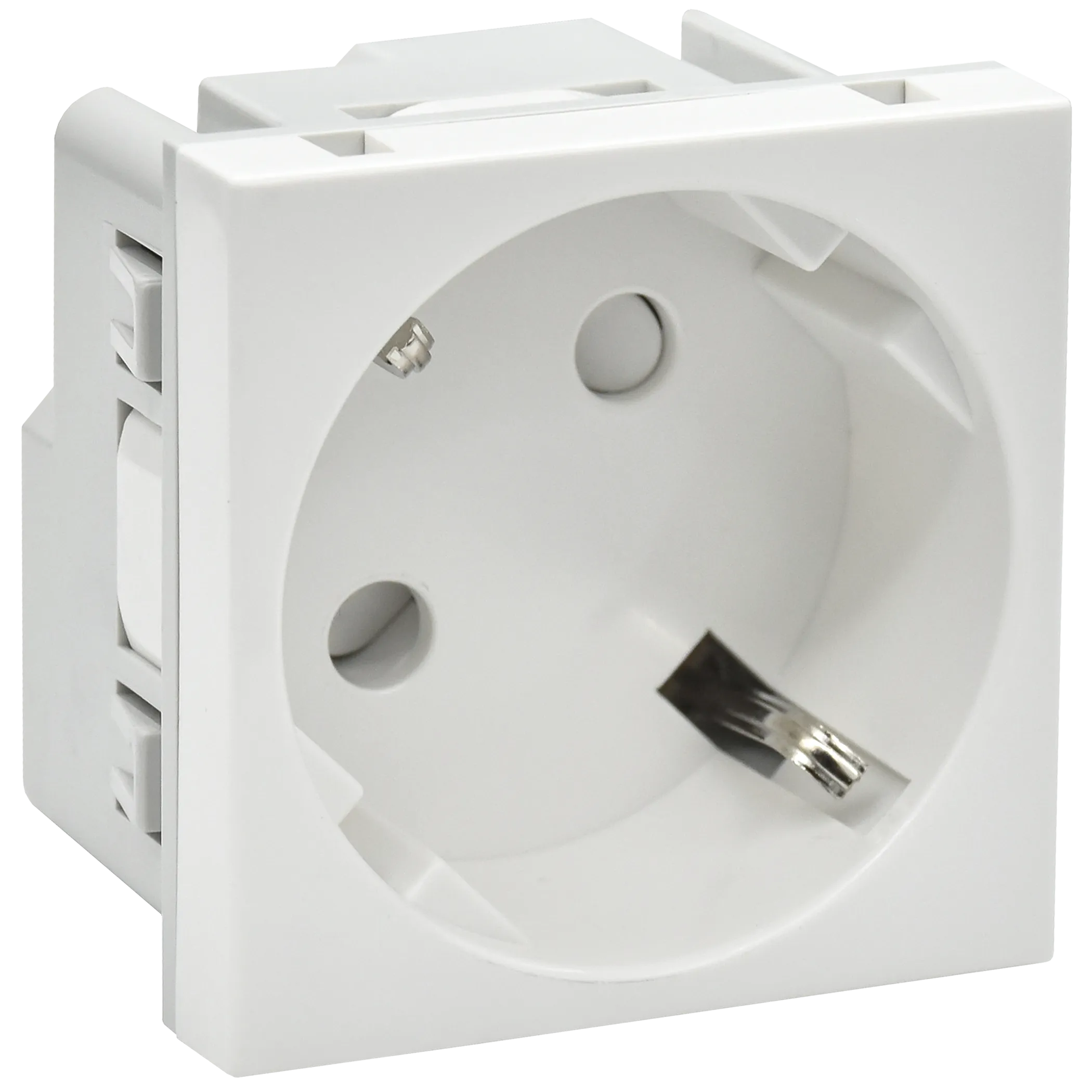PRIMER РКС-20-30-П-45 Розетка 45град с заземляющим контактом защитной шторкой и винтовым зажимом (2 модуля) белая IEK