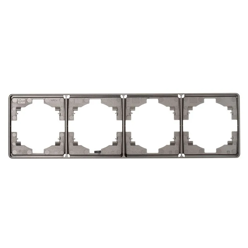 Рамка ROUND 4-постовая титан KRANZ