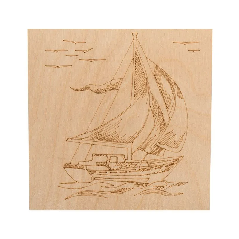 Доски для выжигания «Для мальчиков», 150х150мм, набор 5 шт. (тигр, самолет, машина, парусник, космос) пакет REXANT - Фото 3