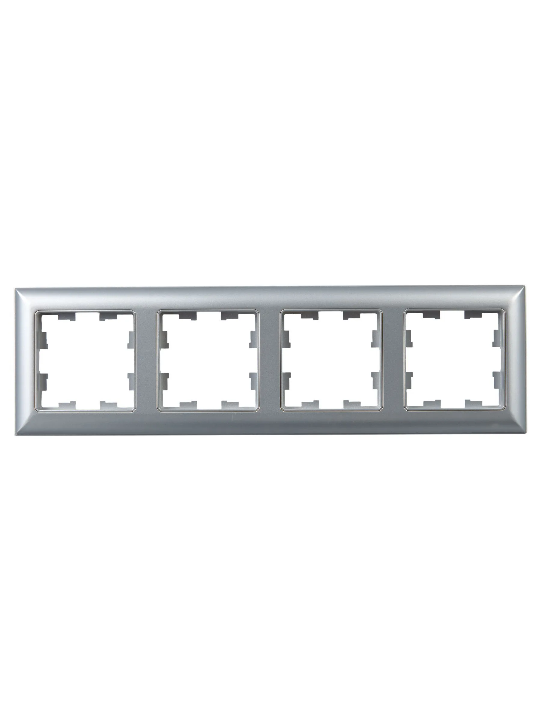 BRITE Рамка 4-местная РУ-4-Бр алюминий/алюминий IEK - Фото 3