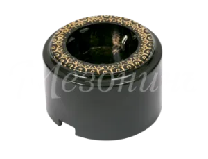 Розетка ретро фарфоровая, двухполюсная, с заземляющим контактом, цилиндро, коллекция "ИМПЕРАТОРСКАЯ" GE90301-05E