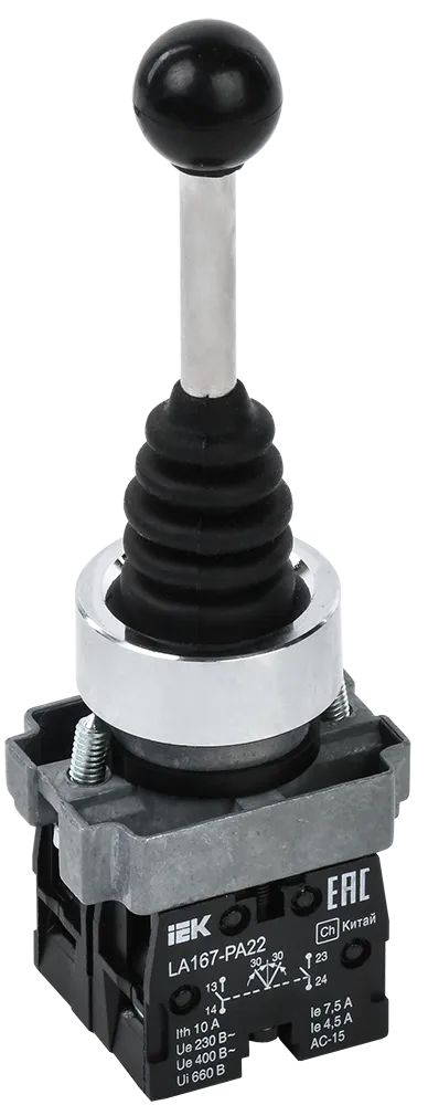 Джойстик LA167-PA22 на 2 положения 2з без фиксации черный IEK