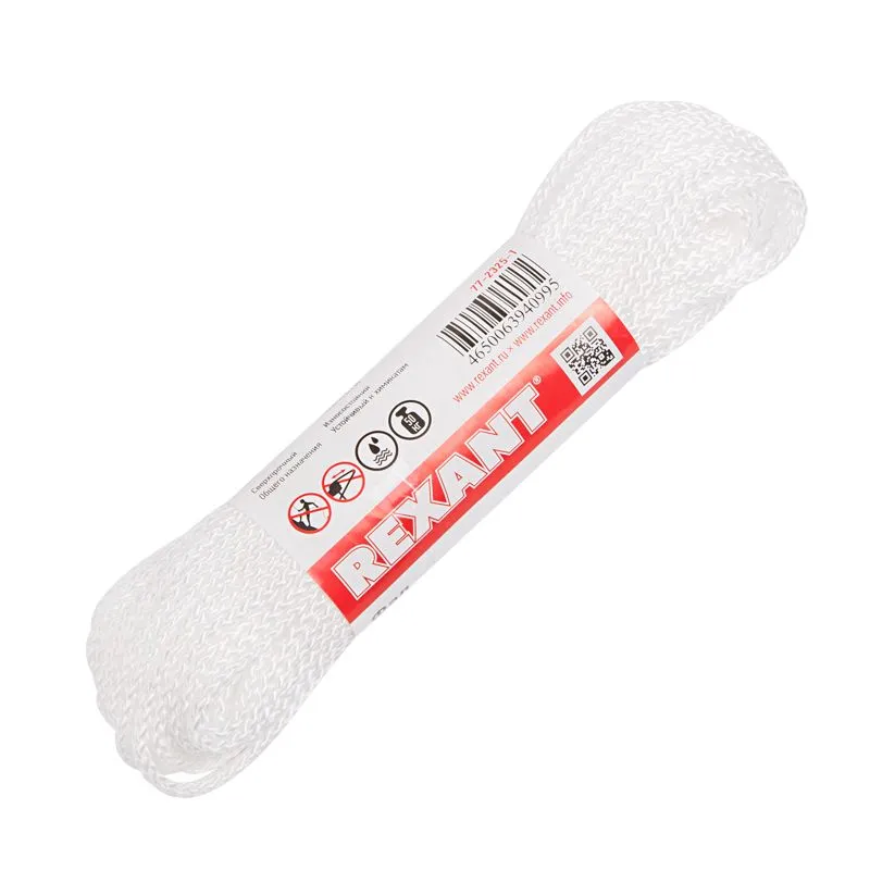 Фал плетеный 3 мм 25 м белый REXANT