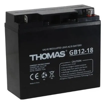 Аккумуляторная батарея Thomas GB 12-18 Ah для стабильной работы систем
