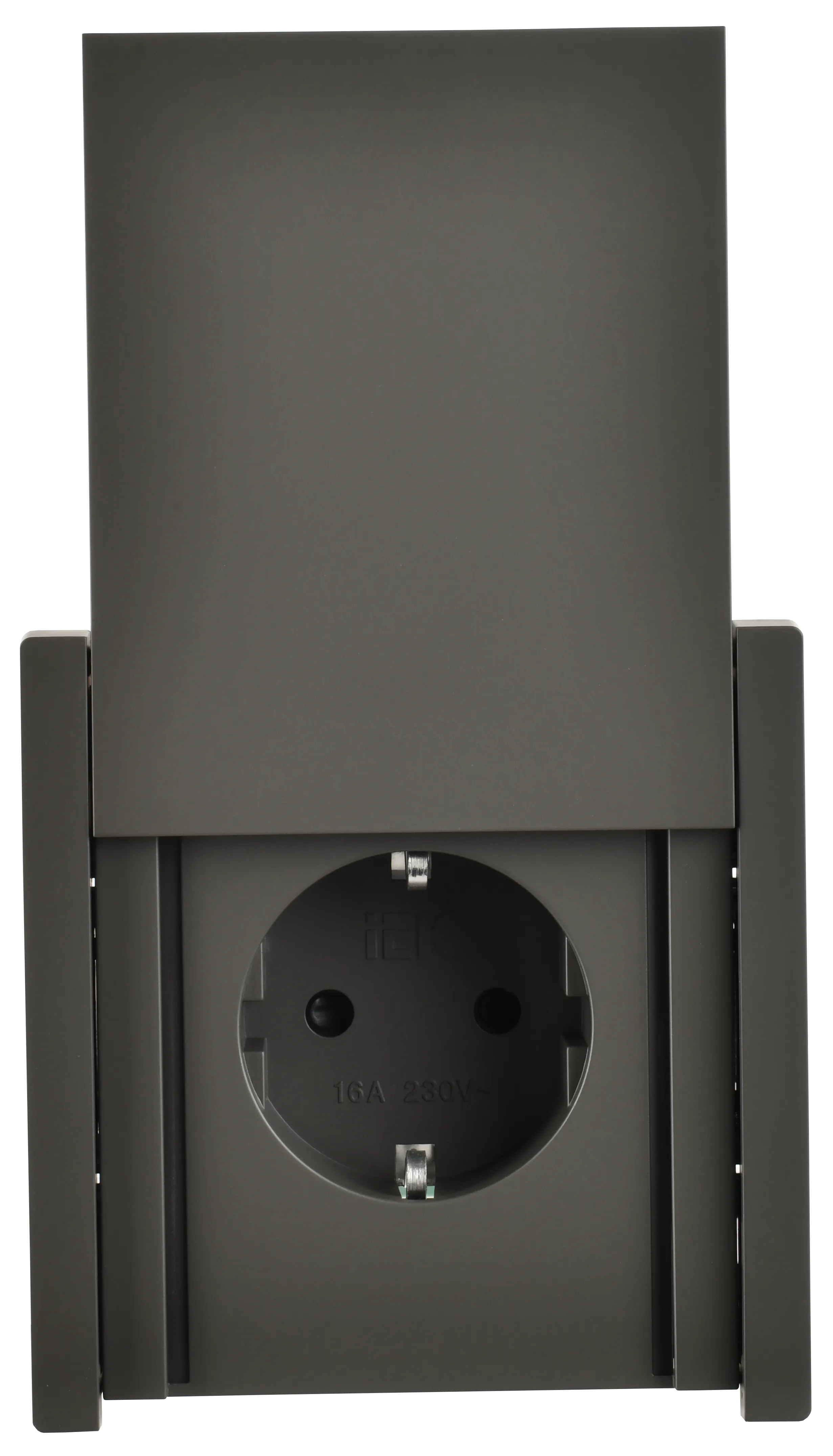 FORTE&PIANO Розетка 1-местная с заземлением с защитными шторками и крышкой безвинтовое крепление 16А IP44 FP319 серый IEK - Фото 5