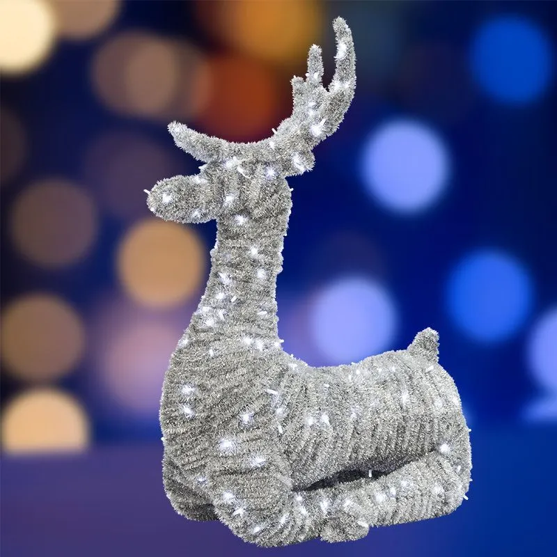 Фигура объемная пушистая Олень Лежачий 501-417