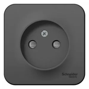 Розетка 1-м ОП Blanca 16А IP20 250В без заземл. защ. шторки с изолир. пластиной антрацит SE BLNRA001116 1210630