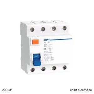 Устройство Защитного Отключения УЗО NL1-63 6kA 4P 63A 300mA тип AC (DB) (R) CHINT 200231