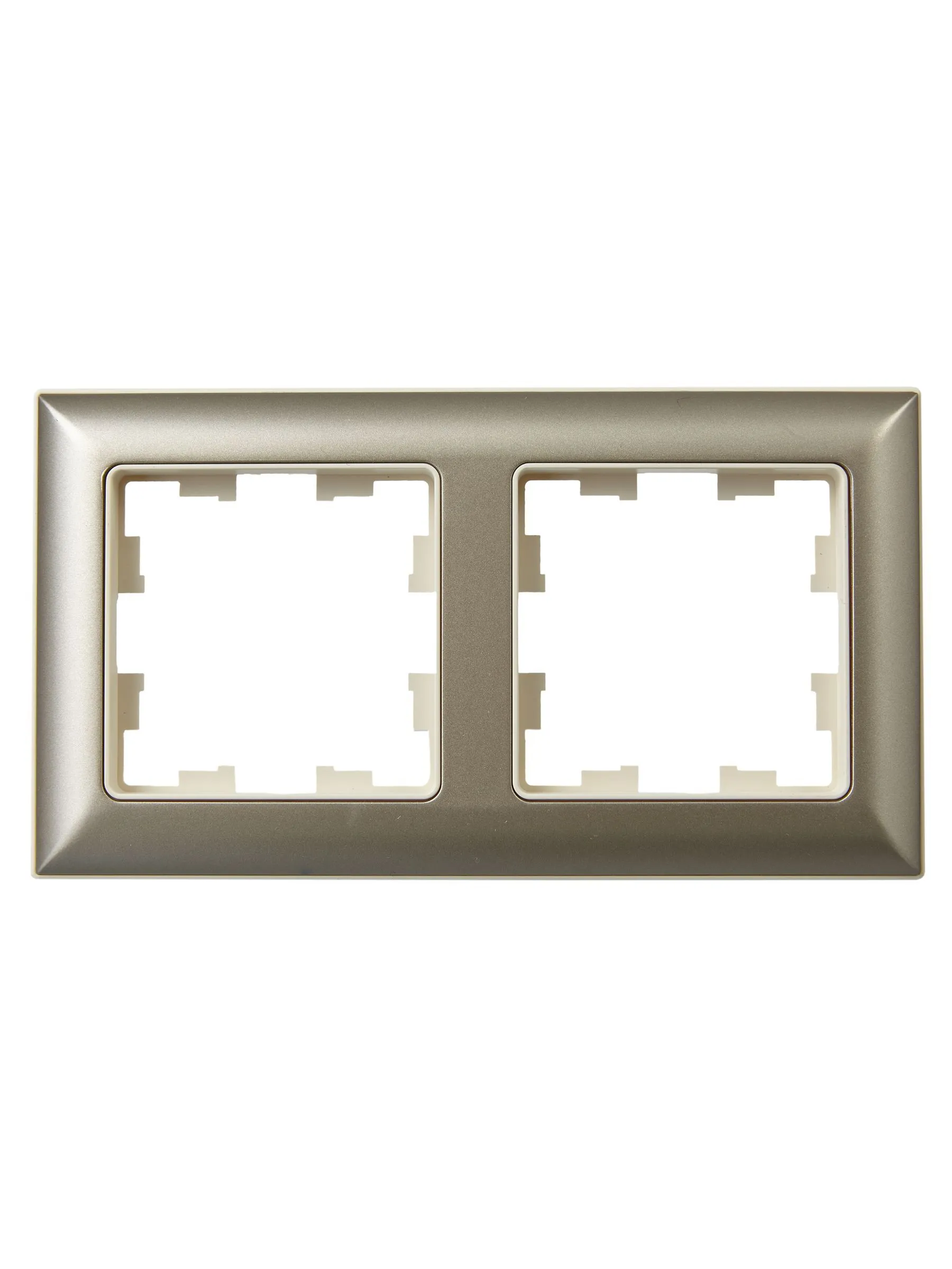 BRITE Рамка 2-местная РУ-2-Бр бежевый/шампань IEK - Фото 3