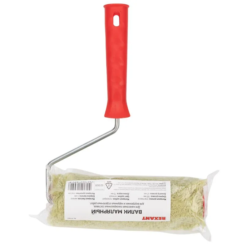 Валик  полиакрил зеленый, ворс 18 мм, ширина ролика 180 мм, Ø 42 мм, бюгель 6мм, d 42 мм REXANT - Фото 4