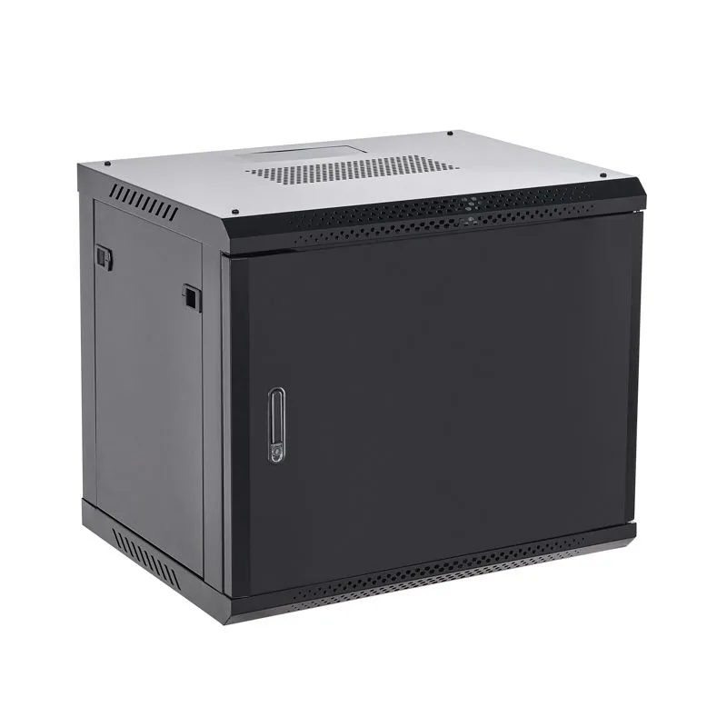 Настенный телекоммуникационный шкаф 19" 9U 550×400мм, дверь металл, с задней стенкой, разборный, черный (RAL 9005) REXANT 04-0954-122