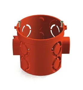 Коробка установочная 1-местная D68х62мм КИРПИЧ блочная КРАСНАЯ с саморезами (200шт) GE40011-06