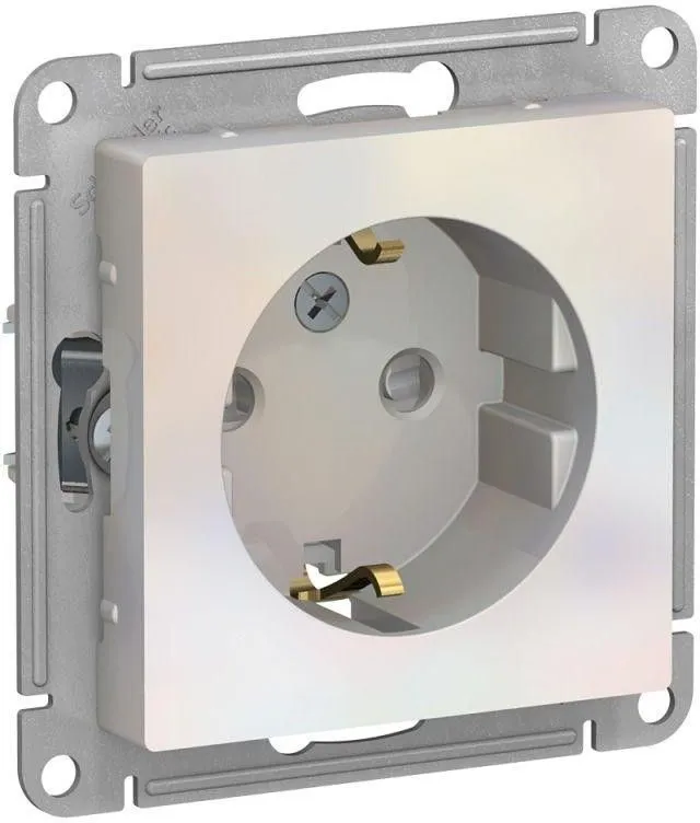 Розетка 1-м СП AtlasDesign 16А IP20 с заземл. защ. шторки механизм жемчуж. SE ATN000445