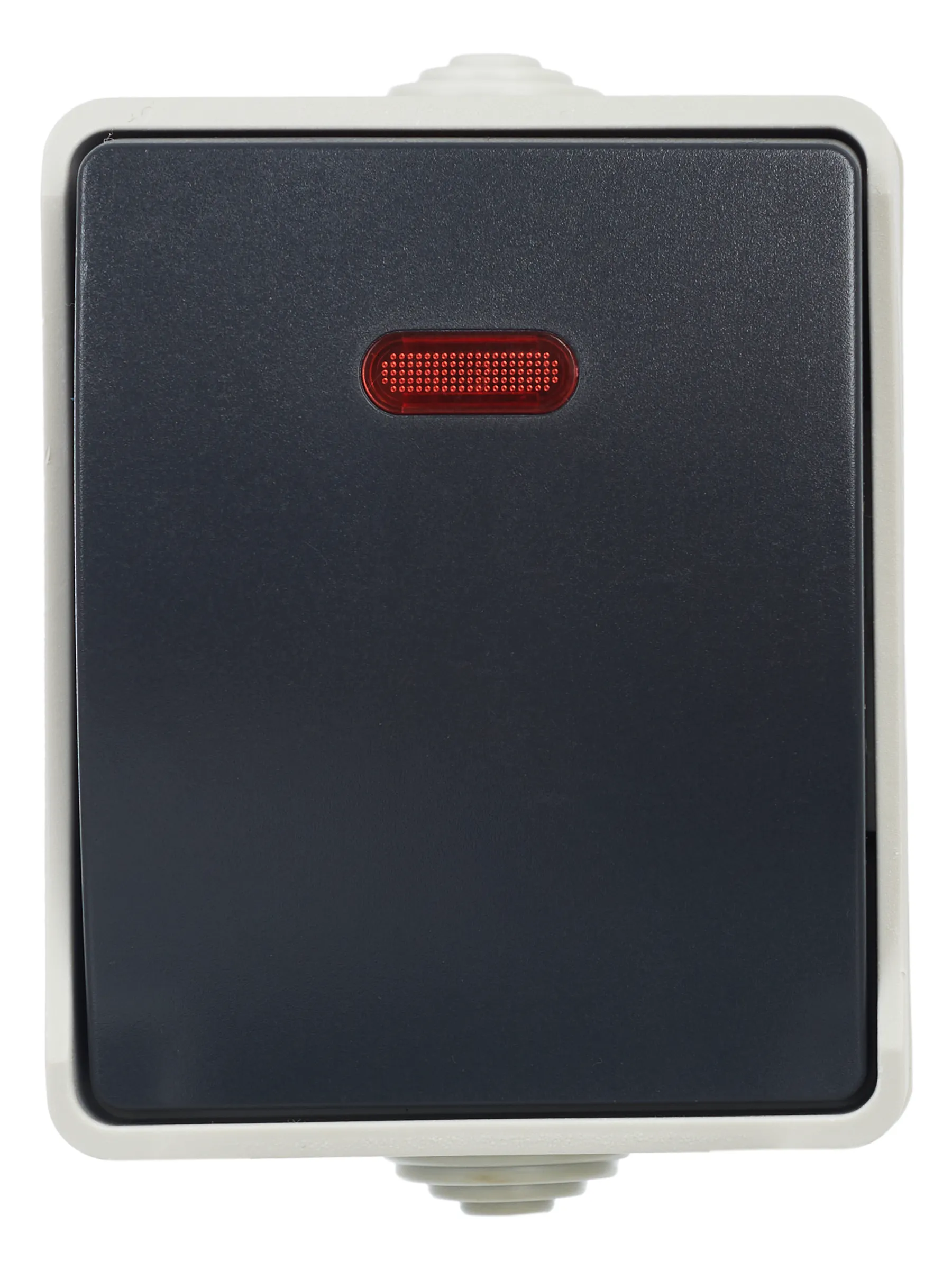 FORS Выключатель 1-клавишный проходной с индикацией для открытой установки 10А IP54 ВС20-1-1-ФСр серый IEK - Фото 3