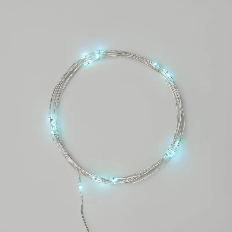 Гирлянда светодиодная Роса 2м, 20LED, ГОЛУБОЙ, IP20, тонкий батарейный блок, 2хCR2032 в комплекте NEON-NIGHT 303-003