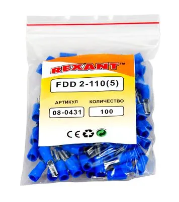 Клемма плоская изолированная РПи-м 2.5-(2.8)/РпИм 2-250 гнездо 3.8 мм 1.5-2.5 мм² REXANT - Фото 2