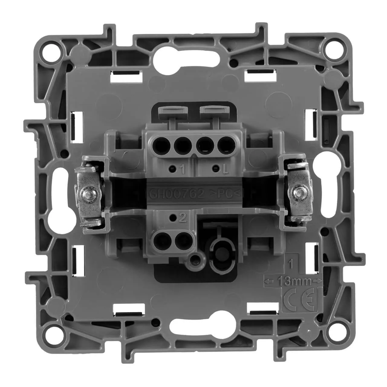 ETIKA Выключатель 1-клавишный схема 1 10АХ безвинтовые зажимы алюминий - Фото 3