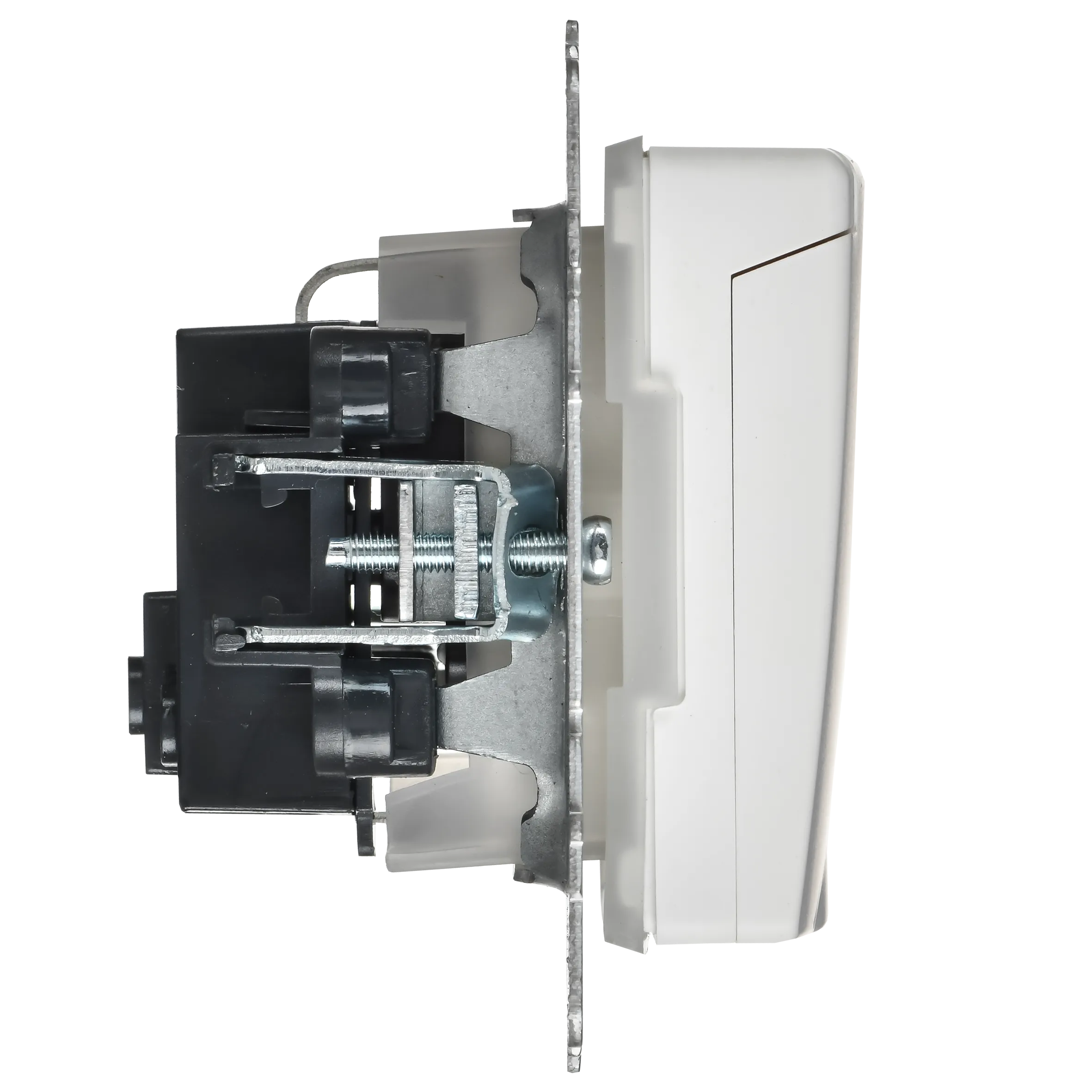 BRITE Розетка 1-местная с заземлением с защитными шторками и крышкой 16А IP44 РСбш10-3-44-БрАБ арктический белый IEK - Фото 3