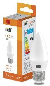 Лампа светодиодная "Свеча-C37" 5 Вт 400lm 3000K E27 IEK (ЭФ)