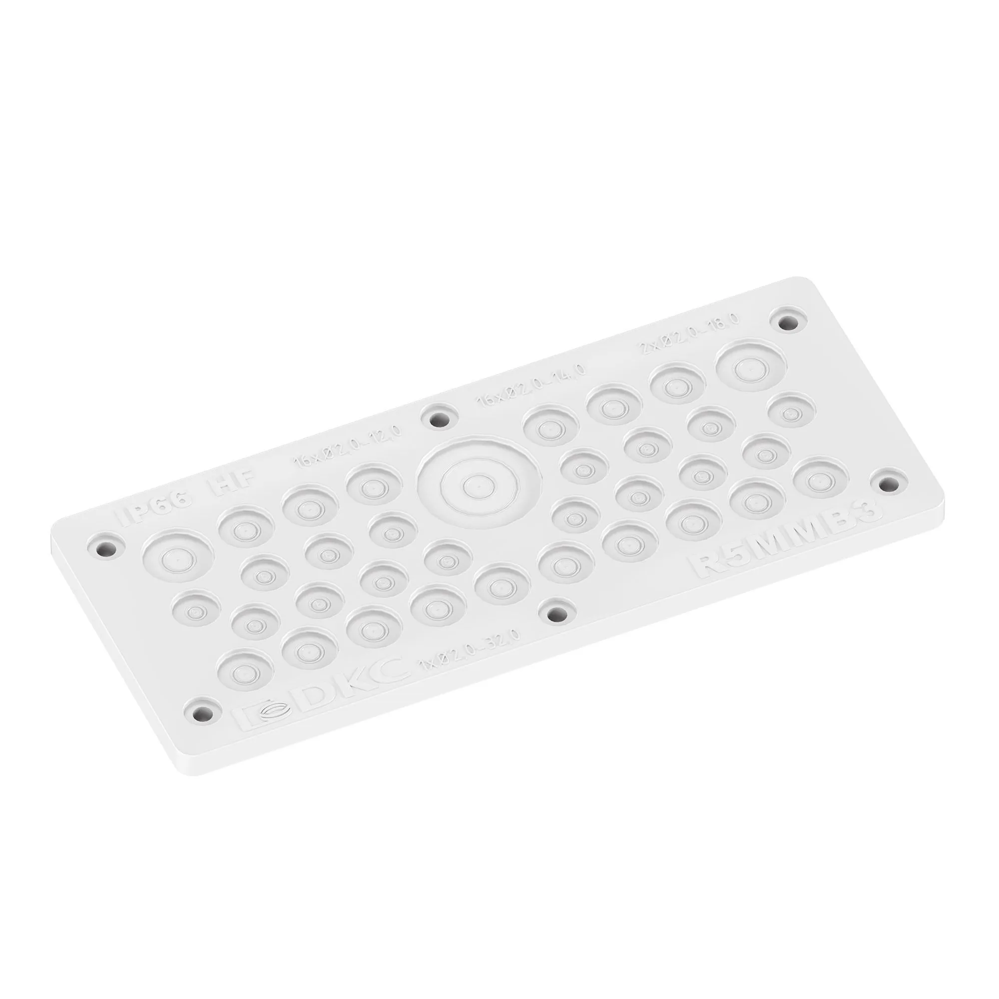 Ввод кабельный мембранный EPDM IP66 -70..+90град.C 216х89мм 16хd20-120мм 16хd20-140мм 2хd20-180мм 1хd20-320мм DKC R5MMB3 R5MMB3