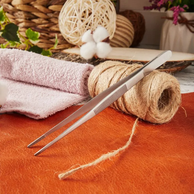 Пинцет прямой, рифленый 155мм ПРОФИ - Фото 2