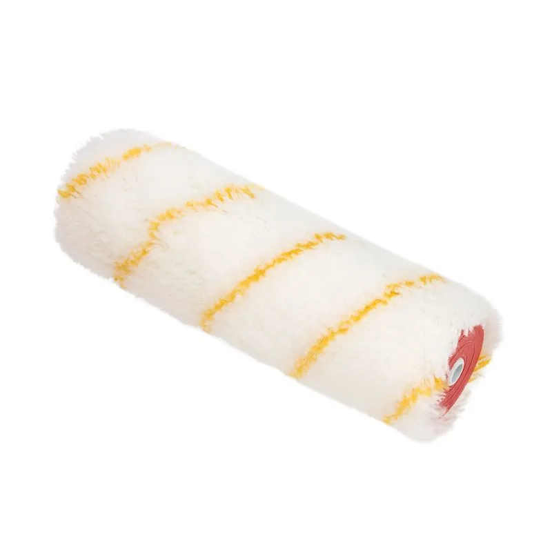 Ролик (сменный) полиамид белый с желтой полосой, ворс 11 мм, ширина ролика 180 мм, Ø 42 мм, бюгель 8 мм, серия «Мастер» REXANT