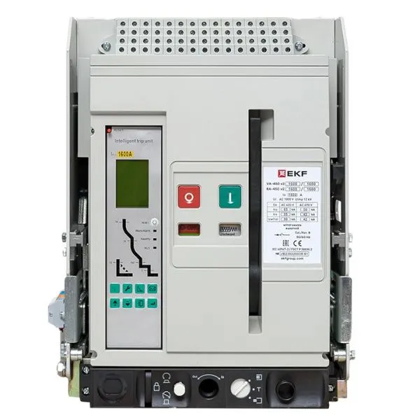 ВА-450 1600/1000А 3P 65кА выкат., корзина гориз., ETU(220В AC) LCD ModBus-RTU, мп/нр/вкл.к.(220В AC), ав/доп. 1CO/2NO+4CO