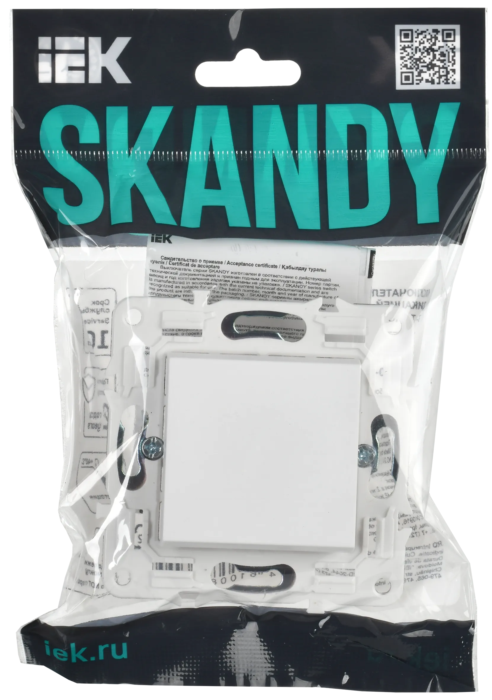 SKANDY Выключатель 1-клавишный 10А SK-V01W арктический белый IEK - Фото 2