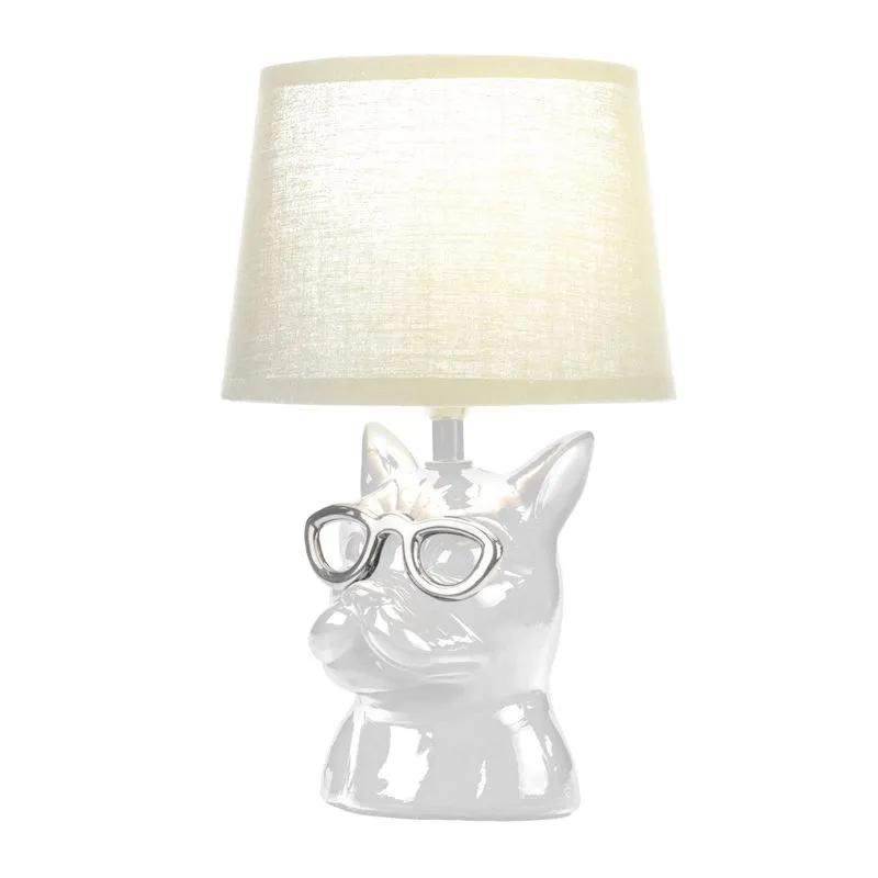 Светильник декоративный настольный МОБИ "Бульдог", с цоколем Е14, 40Вт, цвет белый REXANT 603-1017