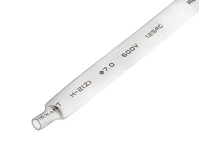 Трубка термоусаживаемая ТУТ нг 7,0/3,5мм, белая, упаковка 50 шт. по 1м REXANT - Фото 2