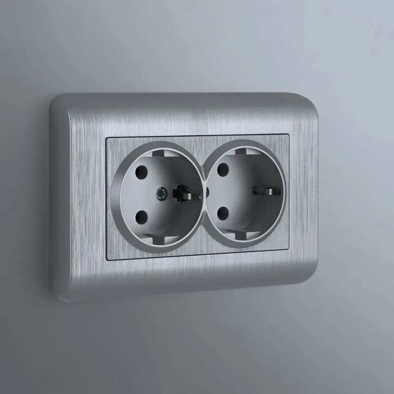 Рамка для двойной розетки Stream (серебряный) Werkel - Фото 2